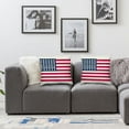 thumbnail image 2 of nygtbtfer American USA Flag Waving in The Air Red Blue White Farmhouse Decor Family Decoration Sign  Linen Home Decorative Throw Pillow Case Cushion Cover Sofa Couch,  White, 2 of 7
