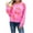 Hot Pink, variant on DeHolifer Sweaters for Women Lips Print Valentine's Day Long Sleeve Round Neck Pullover Knit Jumper Tops Winter Loose Fuzzy Knitwear Fall Warm Tops White S