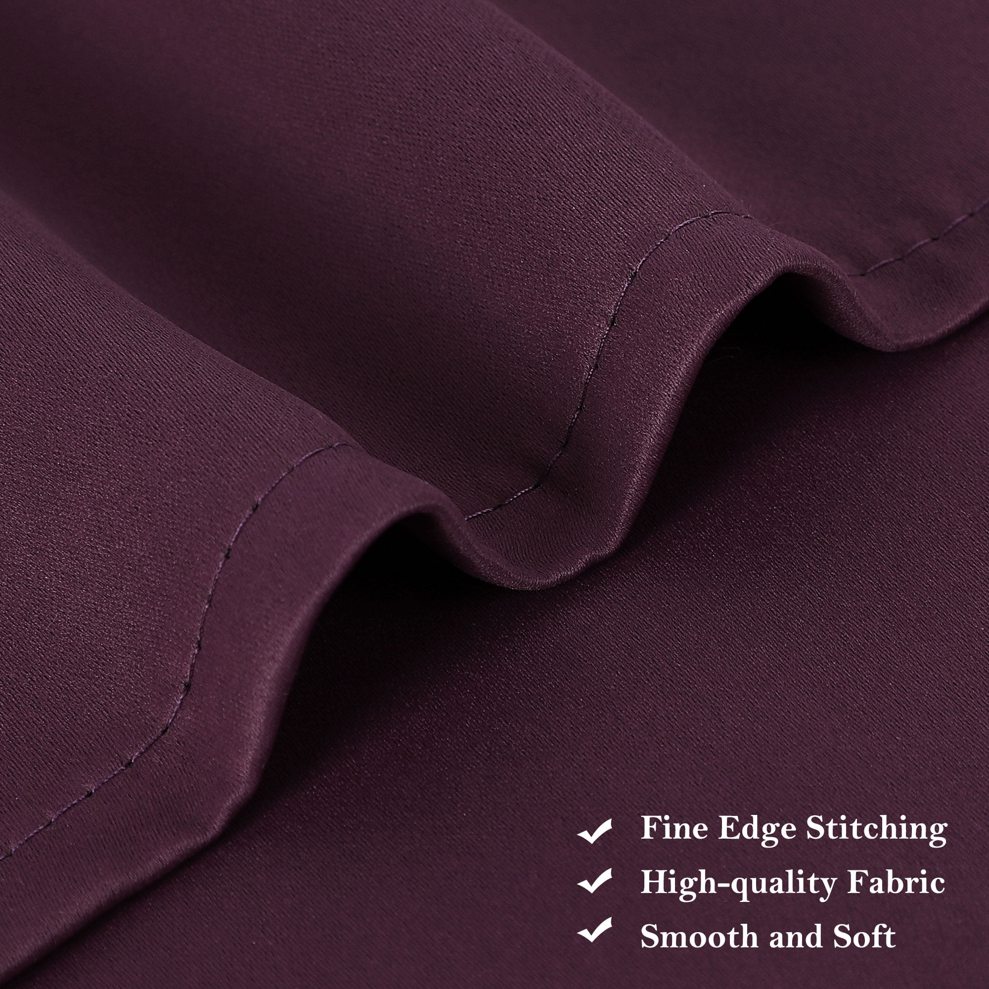 Unique Bargains Blackout Window Curtains Kitchen Panels Set of 2 Burgundy 42" x 36"