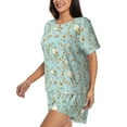 thumbnail image 2 of Picia Cute Honeybees Pajamas Sets for Women Soft Short-Sleeved Pjs with Lounge Shorts Two Piece Sleepwear-X-Large, 2 of 9