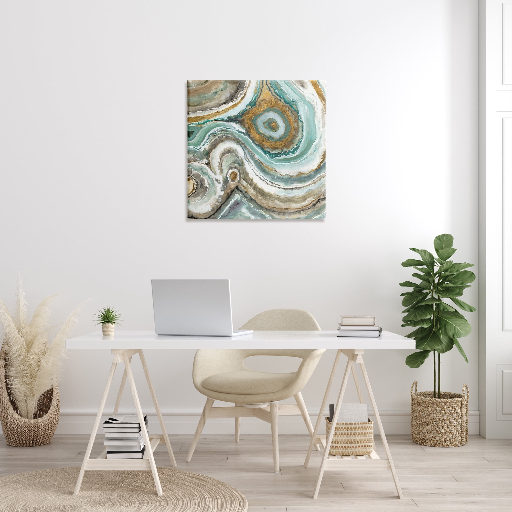 Stupell Industries Swirled Agate Pattern Abstract Painting Gallery Wrapped Canvas Art Print Wall Art, 30 x 30