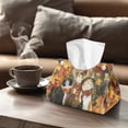 thumbnail image 4 of SEANATIVE Thanksgiving Tissue Box Holder Rectangle PU Leather Tissue Box Cover Portable Maple Leaves Tissue Holder Cute Cat Tissue Box Organizer for Bathroom, Living Room, Office Desk, 2 Pcs, 4 of 7