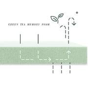 10 Inch Queen Green Tea Memory Foam Mattress in a Box Fiberglass Free White Bed Not Included