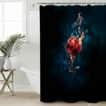 thumbnail image 6 of Shower Curtains Rose Flower Bath Curtain Flower on Fire Waterproof Bathroom Shower Curtain Set with Hooks Decoration 72 x 72 Inches, 6 of 7