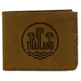 thumbnail image 1 of Men's Thailand Travel Stamp Handmade Natural Genuine Pull-up Leather Wallet, 1 of 1