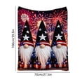 thumbnail image 3 of Anhility 4th of July Floral Flannel Throw Blanket, 27.6x39.4in Red White Blue USA Flag Design for Independence Day, Summer Nap, Office & Air Conditioned Room Use, 3 of 6