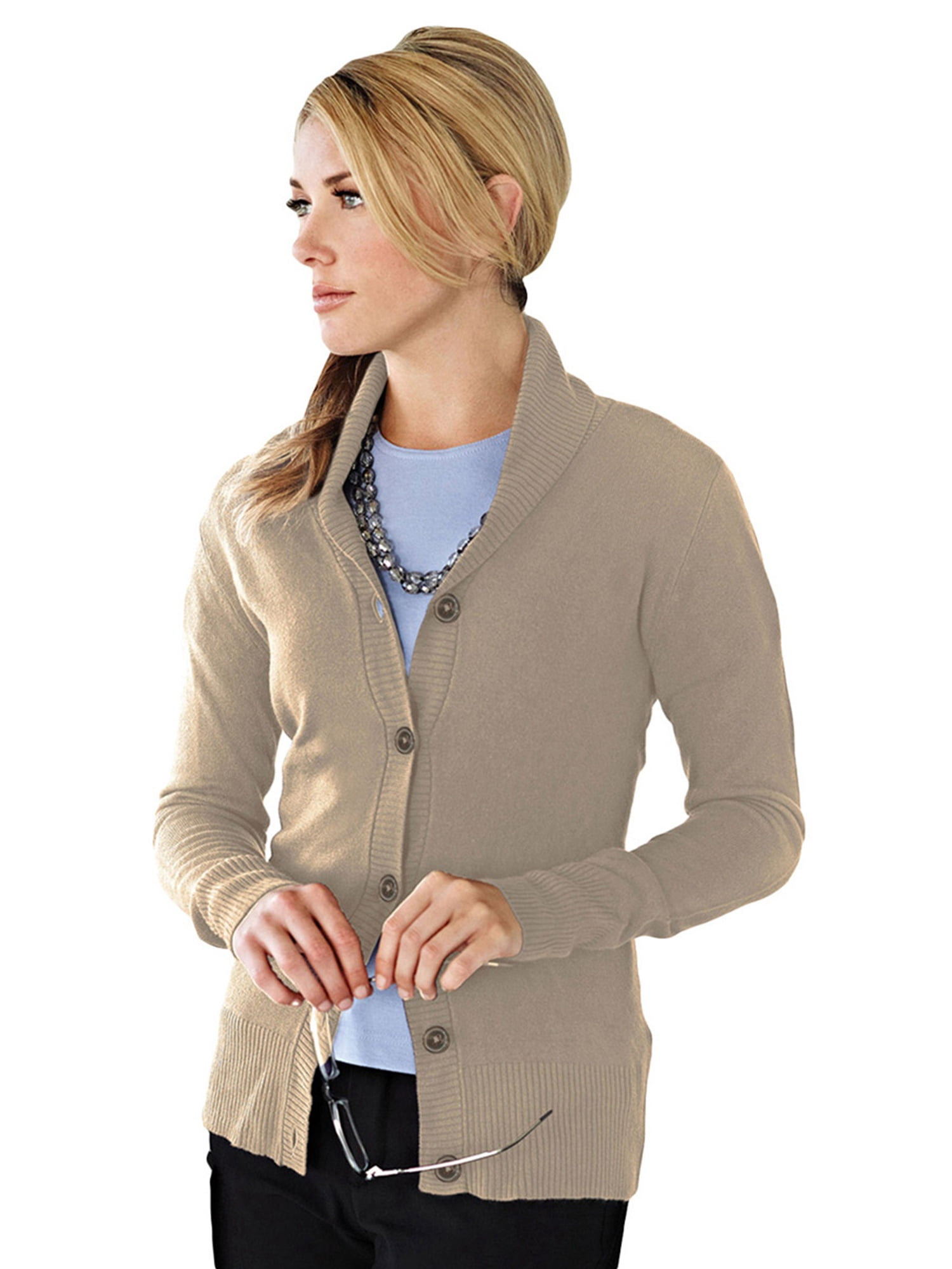 Shawl Collar Cardigan Sweater - Walmart 