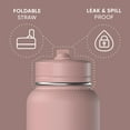 thumbnail image 5 of Hydrapeak 32oz Sport Insulated Water Bottle with Straw or Chug Lid, Leak & Spill Proof, Keeps Drinks Cold for 24 Hours, Hot for 12 Hours, Premium Stainless Steel Water Bottles (32oz, Rosewood), 5 of 9