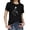 Black, variant on LUOGENLI Tops for Women Dressy Casual Country Womens Print T-Shirt Casual O-Neck Short Sleeve T Shirt Blouse Tops Black Size M