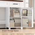 thumbnail image 4 of Homfa 59.1" White Computer Desk with Outlet, Thinken Study Writing Desk with 3-Drawer and Door Shelf for Home Office Living Room, 4 of 7