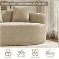 thumbnail image 5 of Wiilayok 114.2"Modern Chenille Sofa,Curved Sofa with Deep Seat,Cloud Compression Sofa Couch for Living Room,No Assembly,Light Brown, 5 of 10