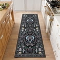 thumbnail image 2 of SUNDEREY 2'x6' Boho Floral Runners for Hallways, Washable Kitchen Runner Rug Non Skid, Soft 6ft Hallway Rug Ultra Thin Stain Resistant Carpet Runners for Bathroom Entryway, Black, 2 of 8