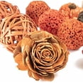 thumbnail image 4 of ANDALUCA Orange Decorative Vase Filler Bag with Mini Pumpkins, Orbs, Balls & Flowers Bowl Filler Decor (Pumpkin Orange), 4 of 7