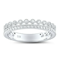 SilverCloseOut Sterling Silver Womens Stacked Cz Eternity Band - Size 8