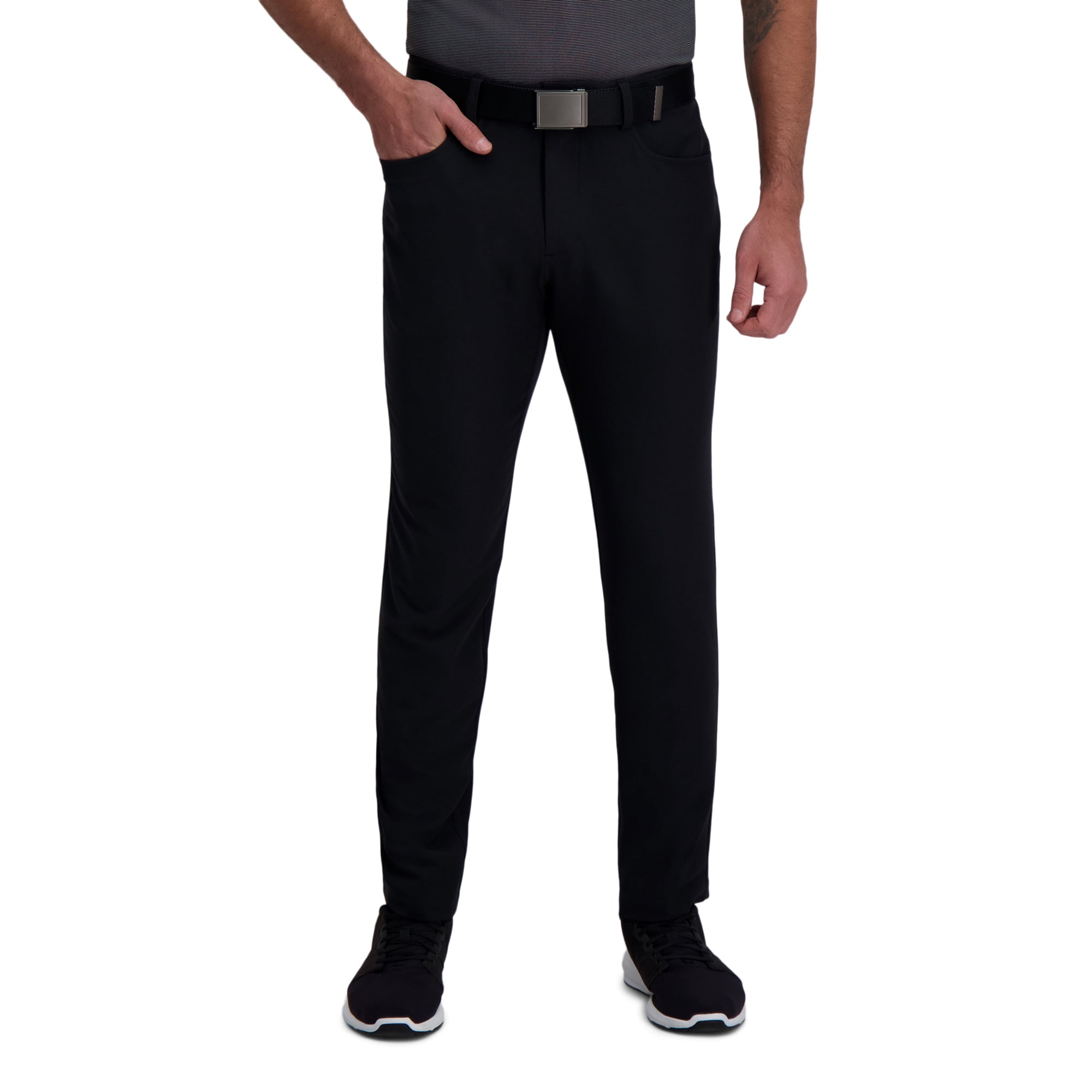 Haggar Mens Active Series Tech Slim Fit Flat Front Supreme Flex Waistband Pant