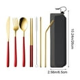 thumbnail image 3 of Eolstice Portable Stainless Steel Cutlery Set, Chopsticks Spoon Knife Fork and Straw, 7-Piece Utensil Kit with Storage Case, Camping and Travel, for Picnics and Daily Meals(Red), 3 of 6