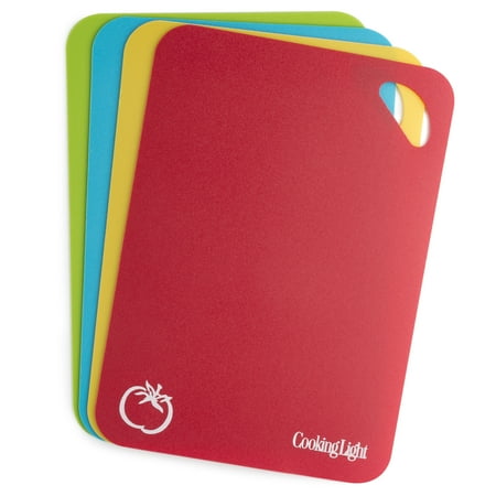 Cooking Light Flexible Cutting Board Mats Set  4 Color-Coded Mats  Dishwasher Safe  Multicolor