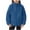 Blue, variant on Ashirexll Kids Stand Collar Fleece Jacket for 1-15 Years Solid Color Long Sleeve Zipper Pocket Lined Warm Casual Outwear