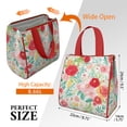 thumbnail image 3 of Pioneer Flower Floral Print Pattern Insulated Lunch Bag for Women & Adults,Large Portable Soft Cooler Lunch Bag,Thermal Food Storage Tote with Pearl Cotton,8.66L,8.75x5.75x9.5 Inch, 3 of 6