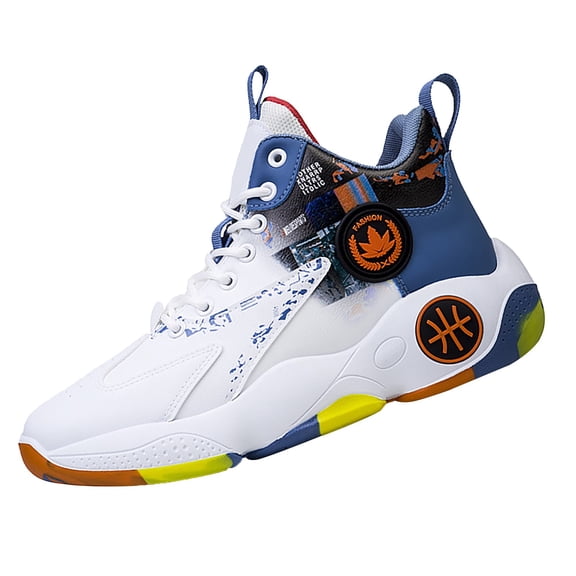 NOKIO Basketball Shoes for Men Comfortable High-Top Outdoor Indoor Sneaker Trendy Casual Sports Shoes Non-S𝗅ip 𝖫a𝖼e Up Athlet𝗂c Shoes Lightweight Breathable Running Shoes for Back to College