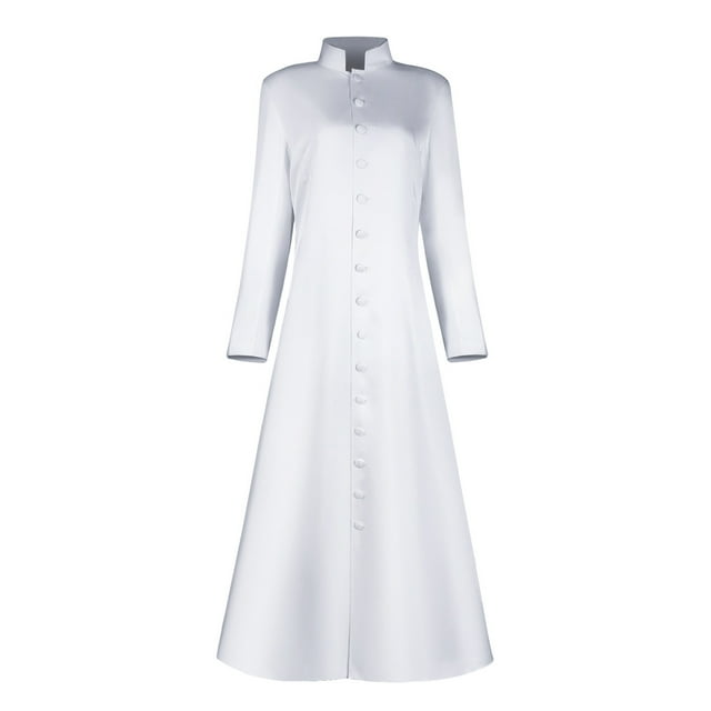Under 10 Aqestyerly Womens Tops Winter Woman Solid Long-Sleeved Button Robe Costume Cosplay Chaplaincy Coat Plus Size