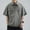 Dark Gray, variant on Men Cargo Pocket Polo Shirt Solid Color Loose Fit Button Short Sleeve Summer Top