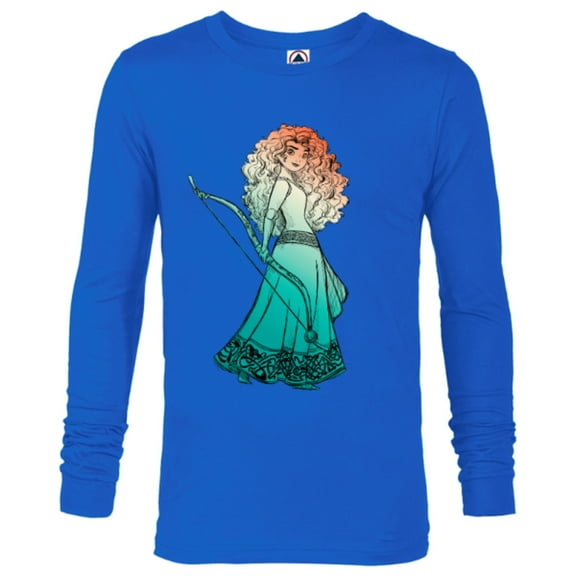 Disney and PIXAR Brave Merida Stylized T-Shirt - Long Sleeve T-Shirt for Men - Customized-Royal