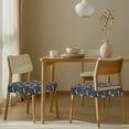 thumbnail image 4 of HELLHERO Deer Flower Print Seat Covers for Dining Room Chairs, Stretch Dining Chair Seat Slipcovers, Kitchen Chair Protector Slipcovers, Blue, 4 of 7