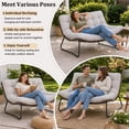 thumbnail image 6 of 50.8 in Double Wide Rocking Papasan Chair, 2-Person Outdoor Lounge Chair with Thick Cushion, PE Rattan & Steel Frame, Beige, 6 of 7