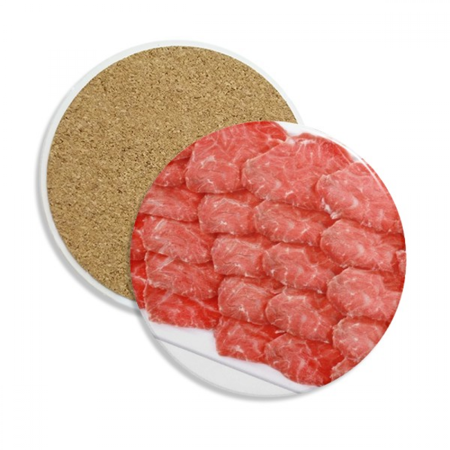 

Steak Raw Meat Food Texture Coaster Cup Mug Tabletop Protection Absorbent Stone
