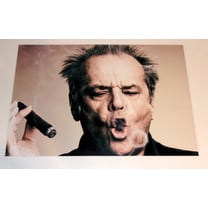 Jack Nicholson Head Shot with Cigar & Smoke Ring Cool Poster 19"x13" 1990's Joker, The Shining, Chinatown