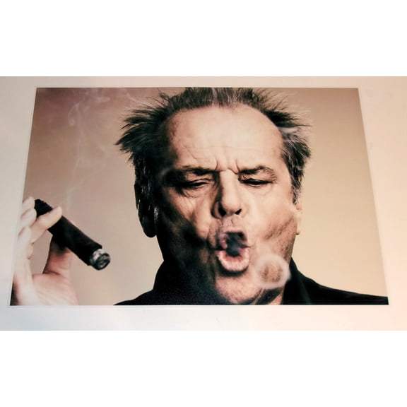 Jack Nicholson Head Shot with Cigar & Smoke Ring Cool Poster 19"x13" 1990's Joker, The Shining, Chinatown