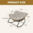 thumbnail image 3 of WGYPRIME Modern Egg Rocking Chair, Larger Outdoor Rattan Upholstered Arm Chair, Single Sofa Chair for Bedroom, Living Room, Porch, Garden, Lawn Beige, 3 of 11