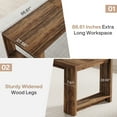 thumbnail image 5 of Tribesigns 86.6-inch Extra Long Desk, Wooden 2 Person Desk with Sturdy Legs, Large Double Computer Desk for Home Office, Dark Brown, 5 of 6