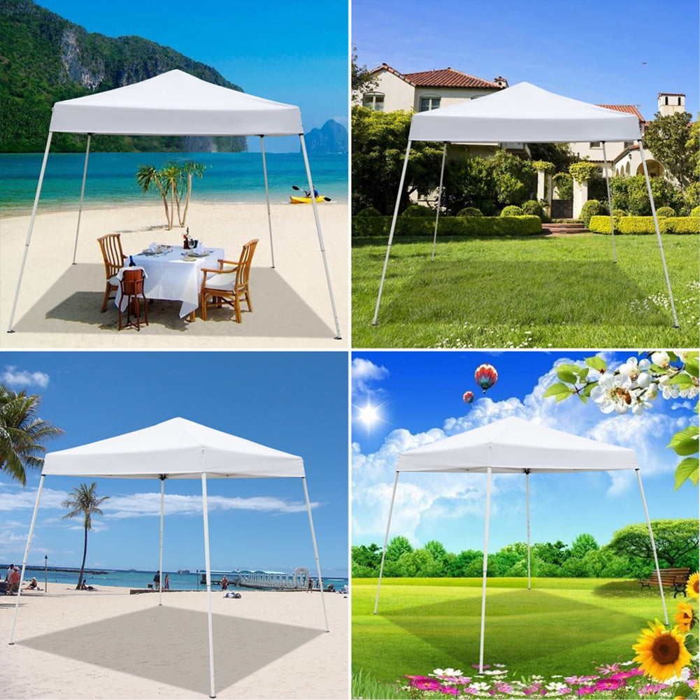 Aimee Lii 118"x118" Canopy Tent Awnings for Decks, Backyard Canopy Gazebo, Awnings for Patio Waterproof, Outdoor Patio Awnings for Party Camping BBQ Events, White