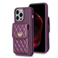 thumbnail image 6 of ELEHOLD Luxury Wallet Case&nbsp;for iPhone XS Max Case Organ Card Slots Holders PU Leather Metal Snap with Crossbody Shoulder Strap Shockproof Elegant Purse Case,purple, 6 of 6