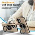 thumbnail image 4 of Allytechgroup Rugged Case for Samsung Galaxy S25 Ultra, [Compatible with Magsafe] Ring Grip Stand Magnetic Cover Compatible with Car Mount Shock-Resistant Bumper Phone Case for Women Men,Gold, 4 of 7