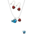 thumbnail image 2 of Delight Jewelry Resin Blue Fish with Orange Stripes Red Lucky Ladybug Necklace and Dangle Earrings Set, 2 of 6