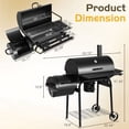 thumbnail image 6 of Devoko Charcoal Grill with Offset Smoker Portable Stainless Steel Grill with Cover Versatile Outdoor Camping BBQ and Barrel Smoker for Patio, Backyard & Camping, 6 of 7