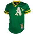 thumbnail image 3 of Men's Mitchell & Ness Reggie Jackson Green Athletics Cooperstown Mesh Batting Practice Jersey, 3 of 4