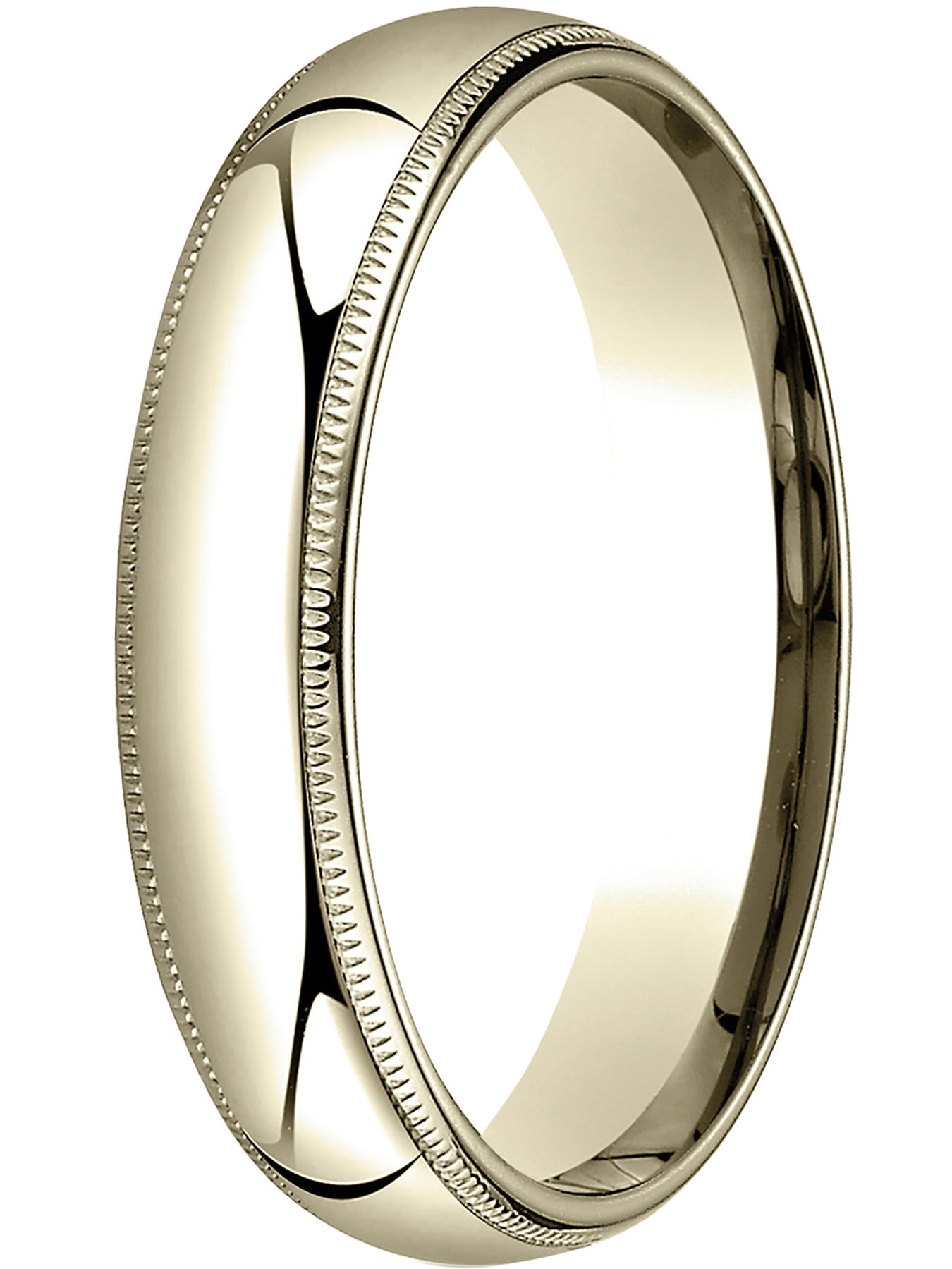 Aetonal Mens 18K Yellow Gold, 5mm Slightly Domed Comfort