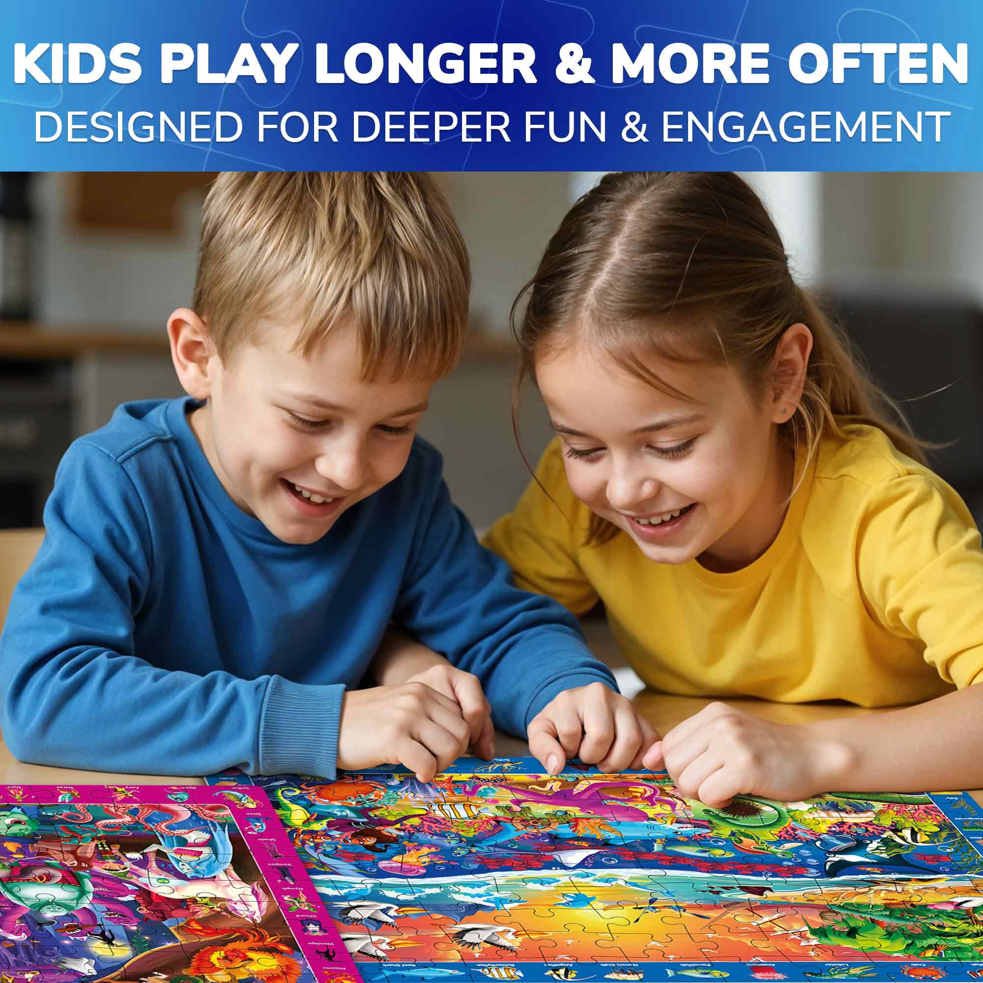 Quokka 100 Piece Jigsaw Puzzles for Kids – 4 Set Search and Find Educational Puzzles with Nocturnal Animals for Ages 5-8