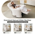 thumbnail image 4 of 26" Extra Wide Oversized Swivel Rocker Recliner with Massage and Heat, Rocker Nursery Recliner for Adults with Adjustable Headrest and 3 Pillows, White, 4 of 8