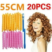 Magic Curler Spiral Curl Magic Styling Set No Heat Curler Color Curler Long Hair With Styling Hook Tool (55Cm)