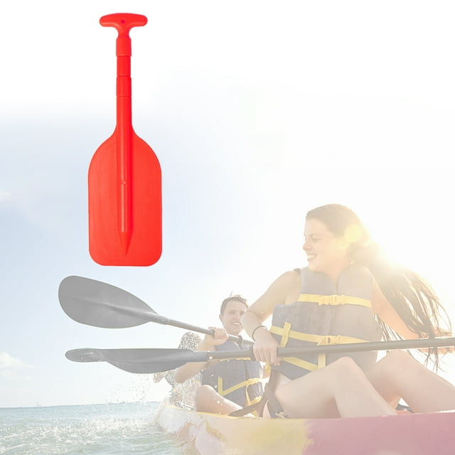 TELESCOPIC KAYAK PADDLE WITH PLASTIC BLADE AND STRONG ALUMINUM ROD RED SUITABLE FOR BOAT KAYAK CANOE