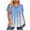(New11)Light Blue, variant on ThriftyPlait Women's Ombre Gradient Blouse Casual Plus Size Short Sleeve T-Shirt Round Neck Front Pleated Lightweight Comfy Loose Swing Slimming Tunic