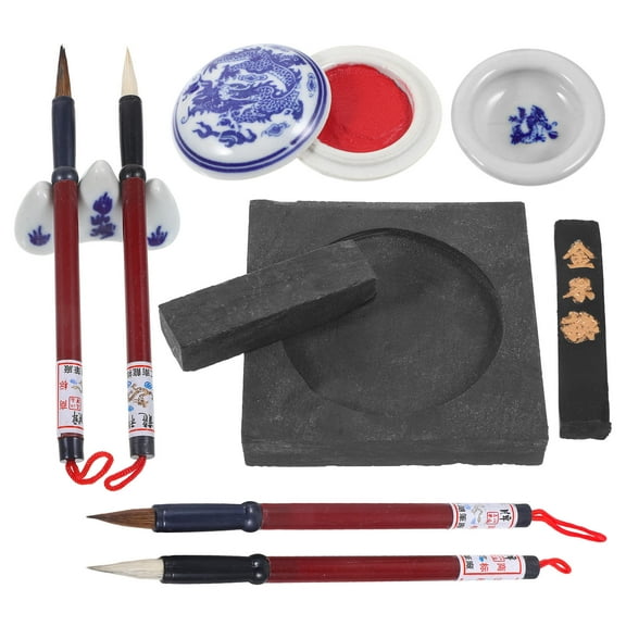 Raindrops Chinese Calligraphy Set for Beginners with Brushes Ink and Pen Ideal for Painting Use Assorted Color