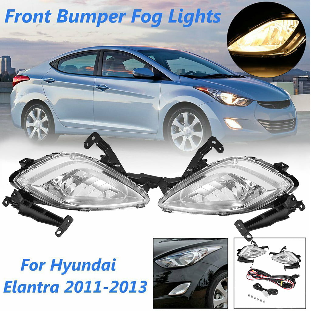 Clear Front Bumper Fog Lights Lamps+Wiring+Switch for 2011-2013 Hyundai Elantra