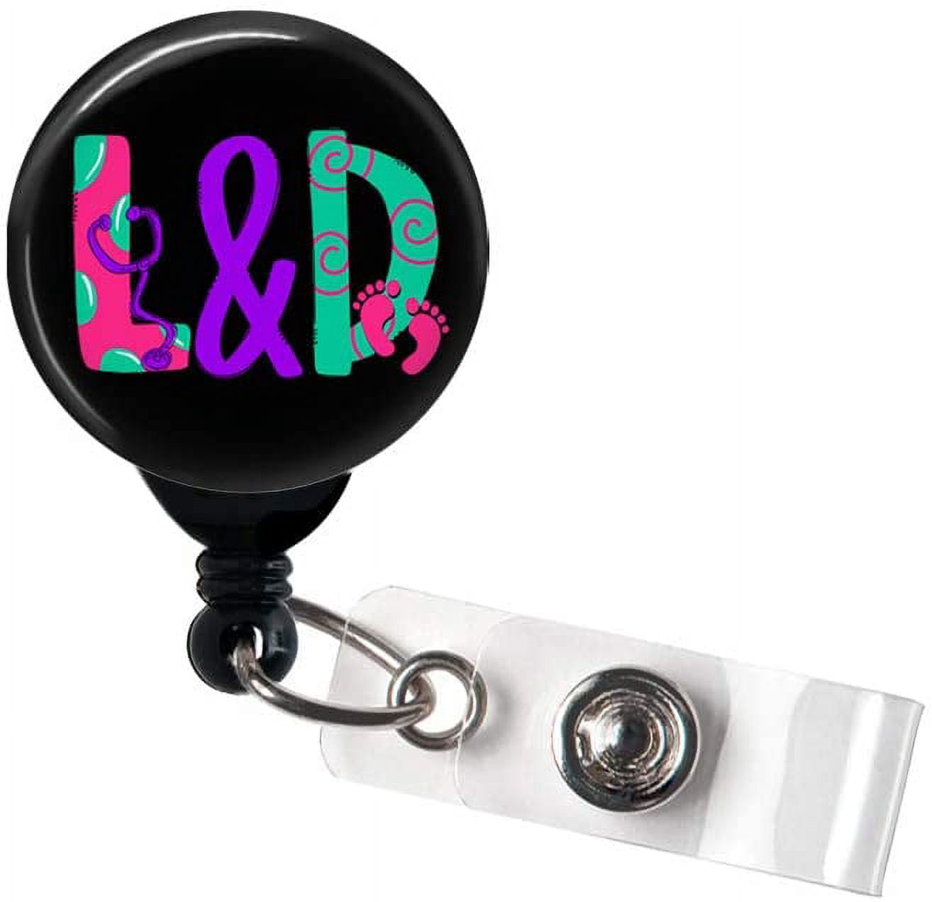 "It's Fine" Glitter Badge Reel With Alligator Clip - Funny Dumpster Fire Design For ID Cards (Retractable, 24 Inch)