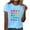 Light Blue, variant on Fesfesfes V neck Tshirt Women T-Shirt Fashion Short Sleeve Round Neck Valentine's Day Printing Casual Blouse T-Shirt Tops Shirt Women's Short Sleeve Tops 6(M)